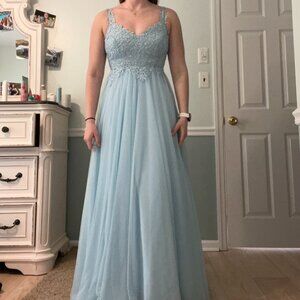 Size 3 Baby Blue prom dress
